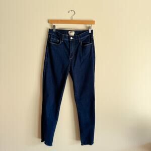 L'Agence Dark Wash Sada High Rise Cropped Slim Lexington Jeans - 28